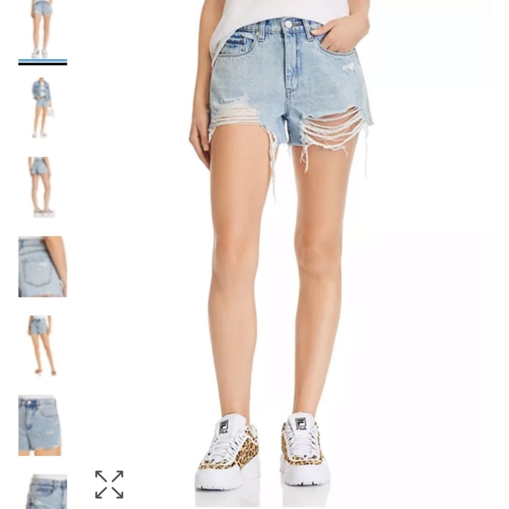 Blank NYC “The Barrow” High Rise Destructed Denim Shorts NWT (K )